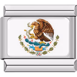 Mexico National Emblem Charm Silver