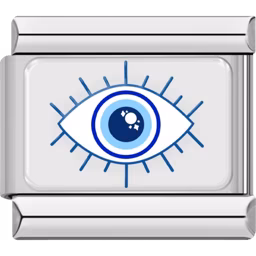 Blue Evil Eye Rays Charm Silver