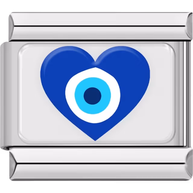 Blue Evil Eye Heart Charm