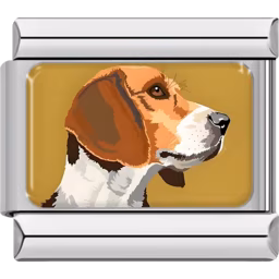 Beagle Dog Charm Silver