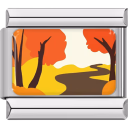 Autumn Landscape Charm Silver