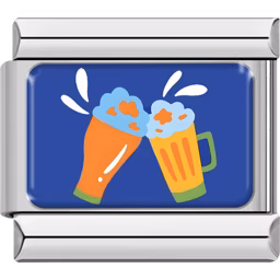 Beer Toast Charm Silver