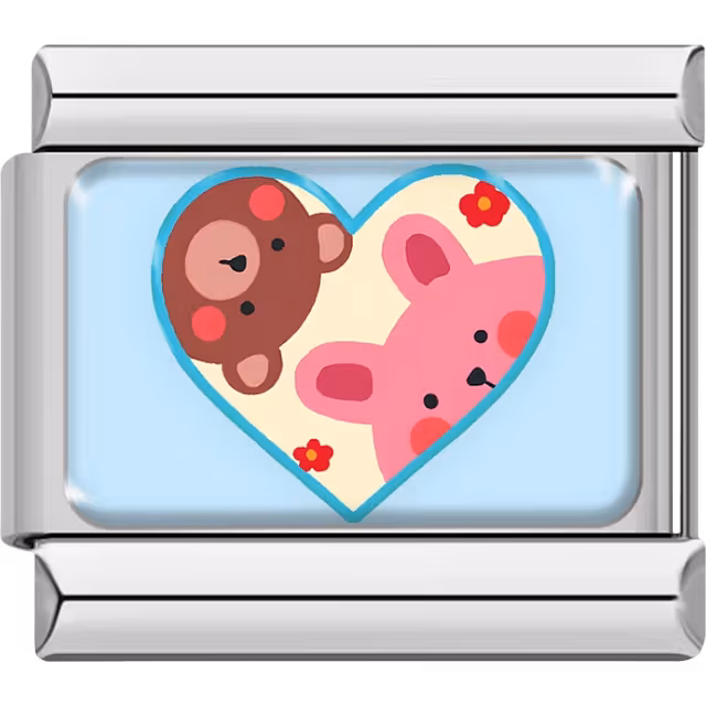 Bear & Pig Heart Charm