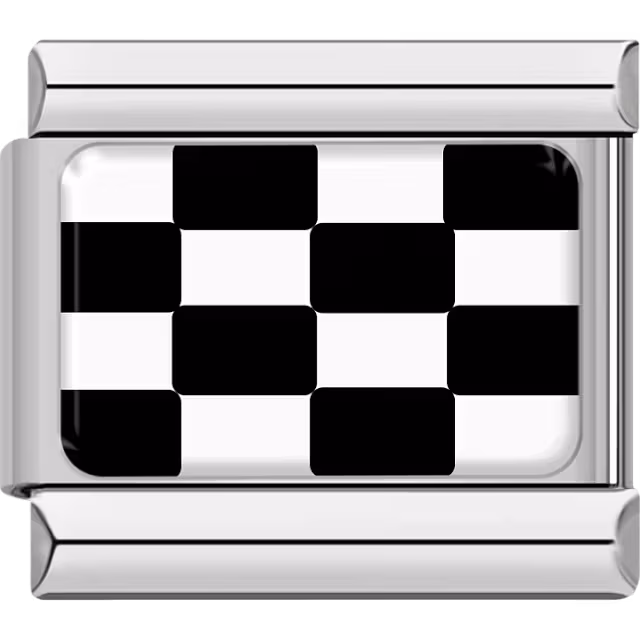 Black and White Checkerboard Flag Charm