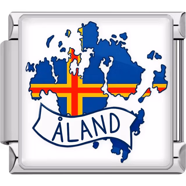 Aland Map Flag Charm