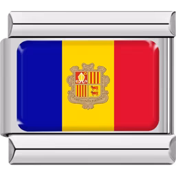 Andorra Flag Charm Silver