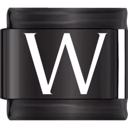 Black Letter W Charm Black